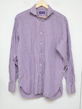 Ralph Lauren Purple Label Shirt Mens 16 1/2 French Cuff Long Sleeve Italy Made